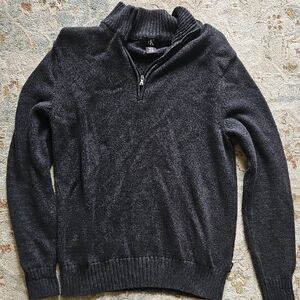 Calvin Klein Men's Charcoal Zip-Up Sweater